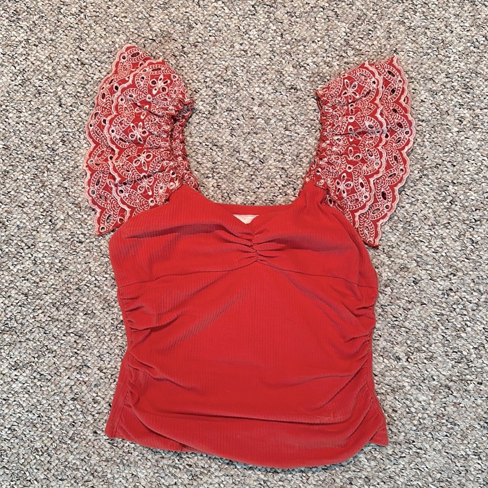 Anthropologie ruffle tank sz large
